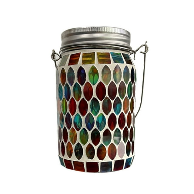 Farol solar para exteriores con mosaico decorativo para colgar en el camino