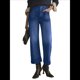 thumbnail image 2 of Pantalones Vaqueros de Cintura Alta, Acampanados y de Pierna para Mujer, Modernos, Elásticos, Holgados y con Bolsillos de Azul Oscuro S, 2 of 9