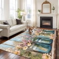 thumbnail image 2 of Lavender Daisy Area&nbsp;Rug 5x7ft Floral Vase Non-Slip&nbsp;Washable Square&nbsp;Rugs Soft Felt Indoor Floor Mat for Bedroom Kitchen Living Room Bathroom, 2 of 9