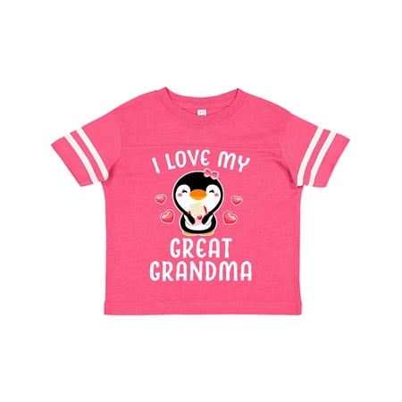 

Inktastic I Love My Great Grandma with Cute Penguin and Hearts Gift Toddler Toddler Girl T-Shirt