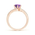 thumbnail image 2 of ANGARA Natural Prong-Set 1.15 ct Amethyst Bypass Ring with Diamond Accents in 14K Rose Gold for Women (Size-7mm) | February Birthstone, Anniversary, Jewelry Gift for Women | Natural Amethyst Ring, 2 of 9