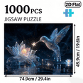 thumbnail image 3 of 1000 pieces Paper Jigsaw Puzzle 74.9x49.9in Hummingbird Flower, for Valentine's Day, Easter, Carnival and Spring, for Home Office Wall Decor Gift, Festive Decoration, Colorful Pattern., 3 of 9
