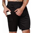 thumbnail image 2 of Ultra Performance 3 Pack Mens 2 in 1 Athletic Running Shorts 7 inch Inseam Workout Gym Compression Shorts for Men, 2 of 6