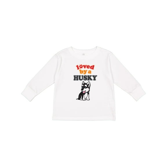 Inktastic Siberian Husky Dog Gift Puppy Boys or Girls Long Sleeve Toddler T-Shirt