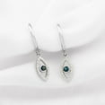 thumbnail image 3 of Rosec Jewels Evil Eye Drop Hoop Earrings with London Blue Topaz and Diamond - 0.75 CT, 10K White Gold, 3 of 8