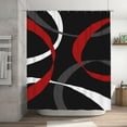 thumbnail image 5 of HVEST Abstract Geometric Shower Curtain, Black and Red Abstract Line Bathroom Curtain Modern Simple Polyester Fabric Decor Curtain with Hooks, 60X72 inch, 5 of 8