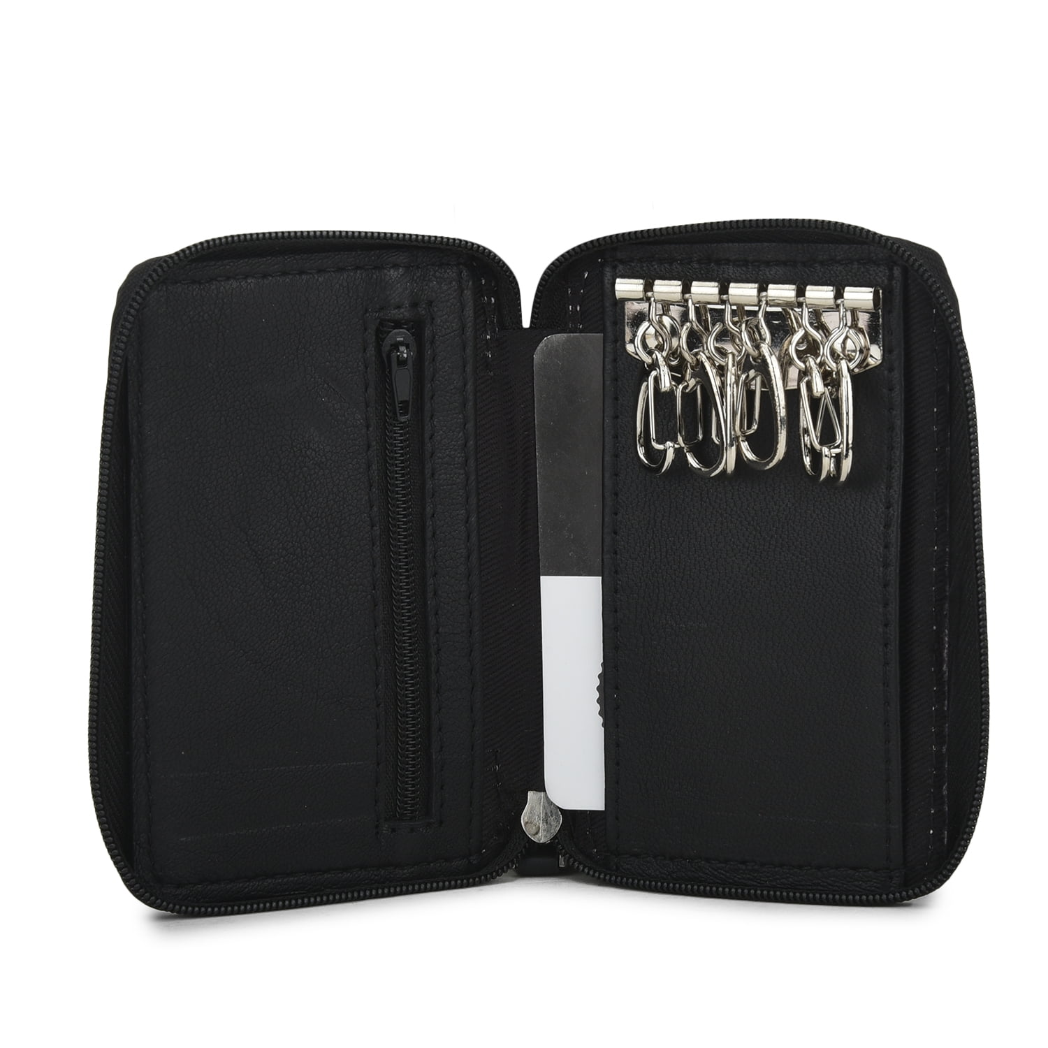 Leatherboss Genuine Leather all around Zipper Key Chain Wallet