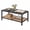 Black, variant on Costway 2-Tier Boho Coffee Table for, Rectangular Center Table with Rubber Wood Frame Black