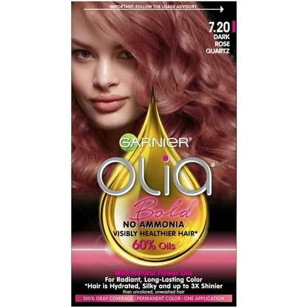 Garnier Olia Oil Powered Permanent Hair Color, 7.20 Dark Rose Quartz, 1