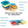 thumbnail image 3 of Mr. Lid Attached Food Storage Containers - Permanently Attached Plastic Lid, Space Saving (10), 3 of 6