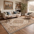 thumbnail image 2 of KUETH 2x3 Soft Vintage Persian Accent Rug, Machine Washable Low Pile Non Slip Backing Rug, Dusty Beige Rug for Entryway Kitchen, 2 of 5