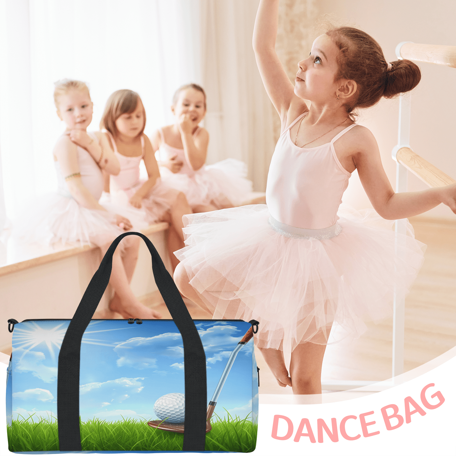 Herdesigns Sports Golf Gym Bag for Women, Duffle Bag for Travel Sport, Lightweight Waterproof Carry on Weekender Overnight Dance Yoga Workout Bags