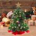 thumbnail image 3 of PENGXIANG With Ornaments Gold Green Small Pine Tree LED Lights String 55cm/22in Mini New Year  Sisal Placed In The Desktop, 3 of 8