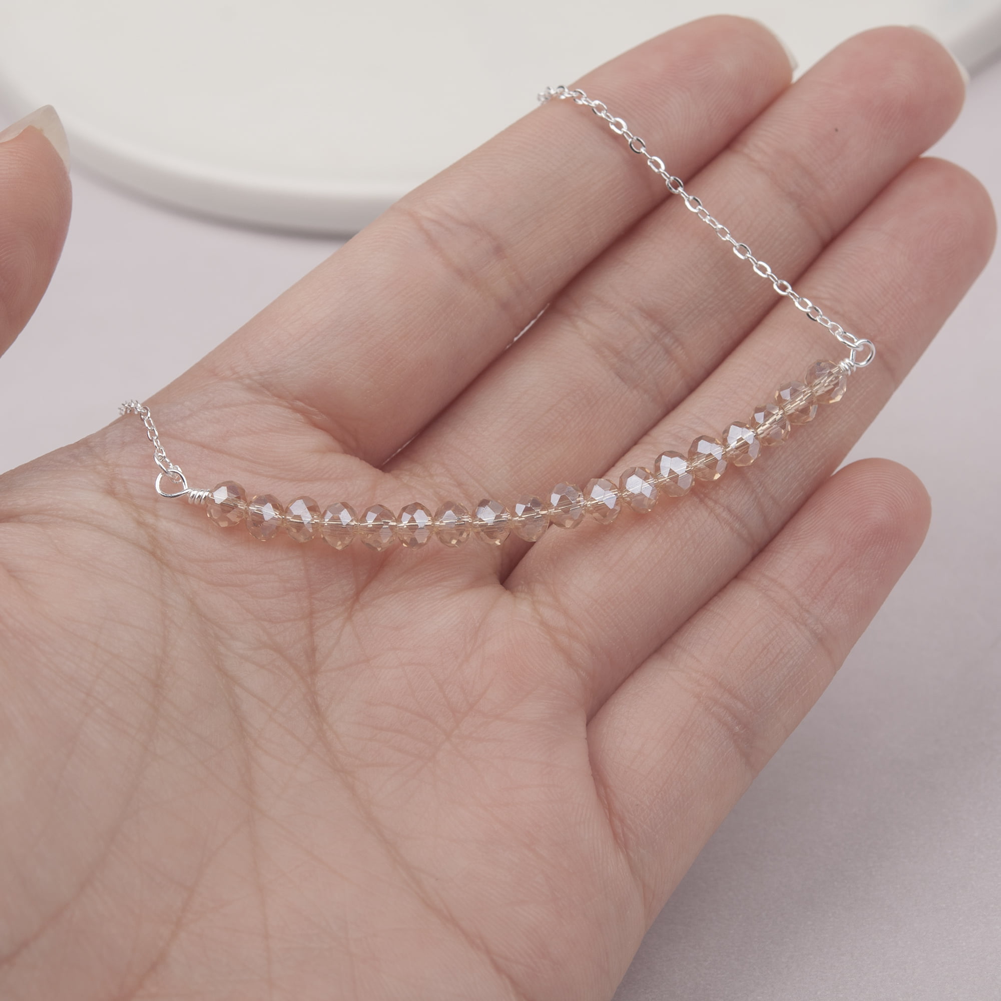 18th Birthday Gifts Necklace for Girls S925 Sterling Silver Necklace 18 Crystal Beads for 18 year old Girl Jewelry Gift for Her 