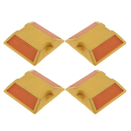 

NEW Commercial Road Highway Pavement Marker Reflector Yellow 4Pcs