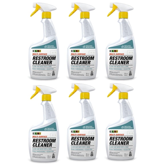 Jelmar CLR PRO  Bathroom Cleaner - Multi-Surface Spray Cleans Hard Water Spots & Restroom Grime, 32 Ounce Spray Bottle (Pack of 6)