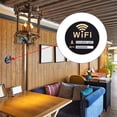 thumbnail image 4 of 2 unidades de letreros redondos negros con contraseña WiFi, letreros de cobertura WiFi de acrílico, letreros de cobertura de red inalámbrica con adhesivo, 4 of 5
