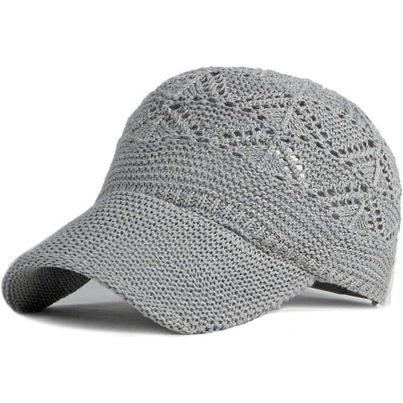 YooGuoGuo Knit Floral Crochet Packable Knit Baseball Cap Lightweight Cutout Summer Hats for Women