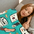 thumbnail image 4 of Cute Sushi and Ramen Throw Blanket,50x60in,Soft,Lightweight Flannel,Japanese Food Blankets - Gifts for Kids,for Couch Office Travel,Home Living Room Bed Decor, 4 of 6