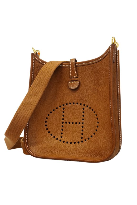 Pre-Owned Hermes Shoulder Bag Evelyne TPM Barenia Faubourg Fauve W Stamp Women's