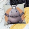 thumbnail image 2 of Autua Hippopotamus Funny African Throw Pillowcase, Home Decoration Cushion Cover for Sofa Living Room Sofa Bed 12x12in, 2 of 5
