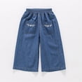thumbnail image 2 of Bigetiay Girls Wide Leg Pants Summer Lightweight Soft Denim Casual Loose Fit, Size 7-8 Years, 2 of 6