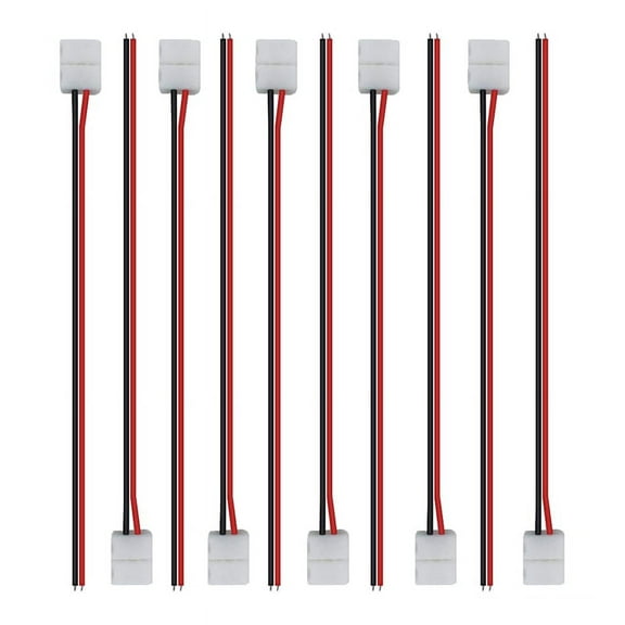 50Pcs LED Tape Connector 2Pin LED Strip Accessories Connectors 8Mm for 2835 3528 5050 5730 5630 SMD LED Strip,50 x led strip connectors,Photo Color