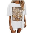 thumbnail image 1 of TSADFHJI Hauts Scintillants pour Femmes Fête Manches Longues Mode Décontractée Imprimé Col Rond Manches Courtes Chandail T-Shirt m Or, 1 of 4