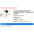 thumbnail image 2 of Front Right Tailgate Window Motor - Compatible with 1981 - 1990 Ford E-350 Econoline 1982 1983 1984 1985 1986 1987 1988 1989, 2 of 2
