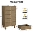 thumbnail image 5 of Modern Wooden 5 Drawer Dresser with Vintage Pattern Design, Tall Dresser for Closet, Chest Dresser with Deep Drawers for Bedroom, Living Room and Entryway, Black and White, 5 of 8