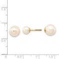 thumbnail image 4 of 14k 6-7mm and 9-10mm White Round Freshwater Cultured Pearl Screwback Post Earrings XF591EWW, 4 of 4