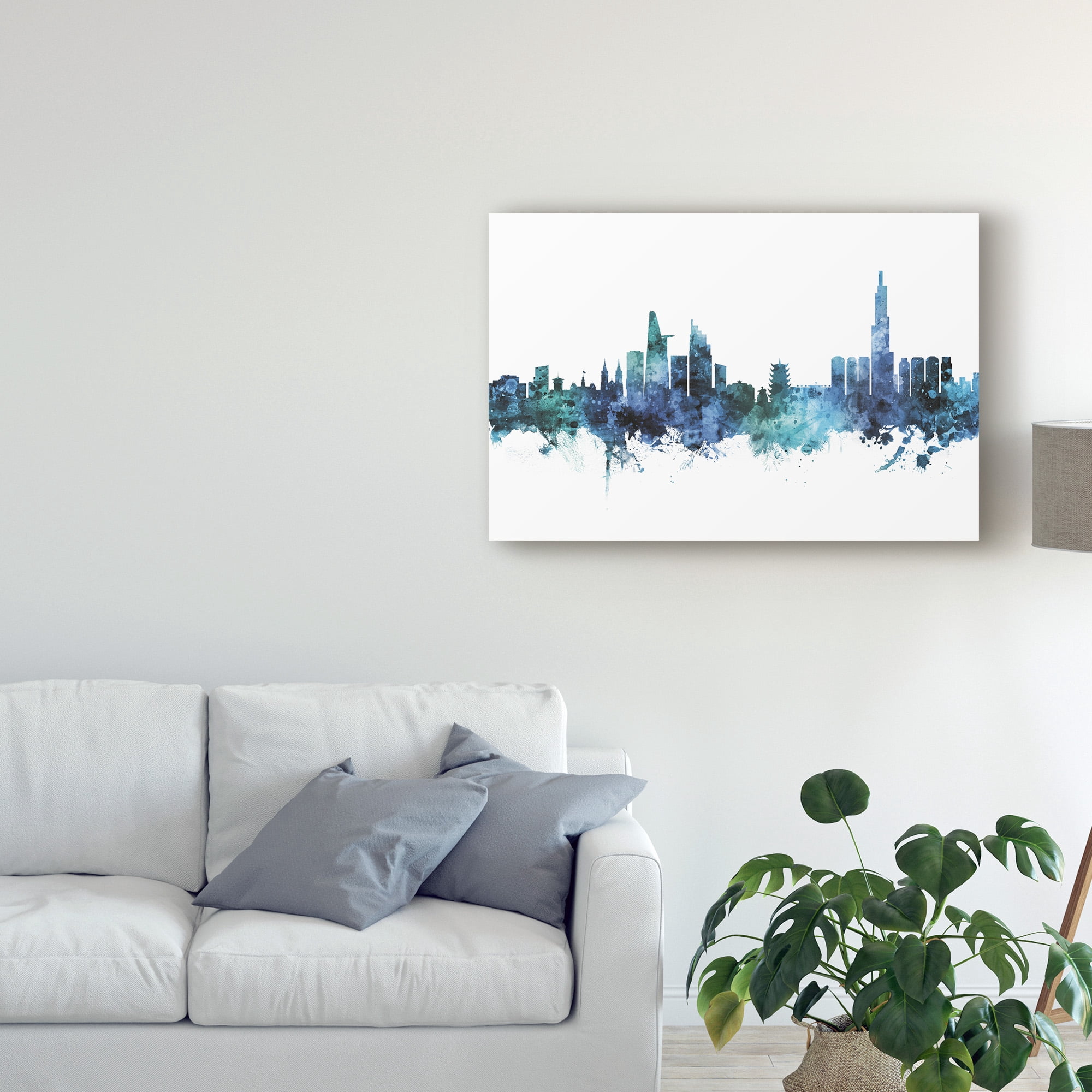 Trademark Fine Art 'Ho Chi Minh City Vietnam Skyline Blue' Canvas Art by Michael Tompsett