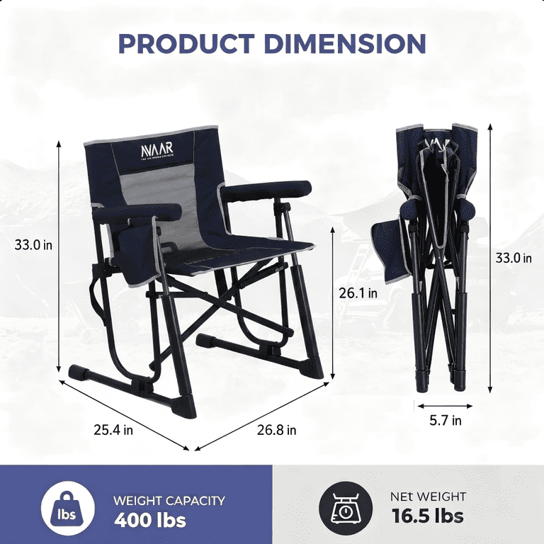 Avaar Outdoor Folding Rocking Chair, Indigo Blue photo 4