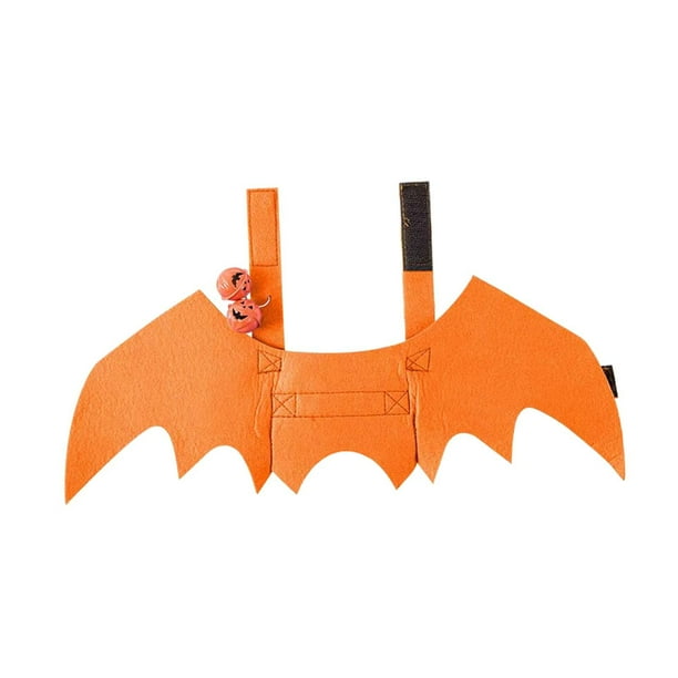 Disfraz de gato con alas de murciélago para mascotas, ropa elegante para gatos pequeños y perros para fiestas y festividades. Naranja