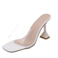 thumbnail image 2 of Zapatillas de tacón alto con punta abierta para mujer, sandalias cómodas, informales, cómodas, para playa Wmkox8yii  ytu2607, 2 of 7