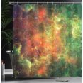thumbnail image 4 of Ambesonne Nebula Shower Curtain, Cosmos Space Planet, 69"Wx84"L, Orange Green, 4 of 5