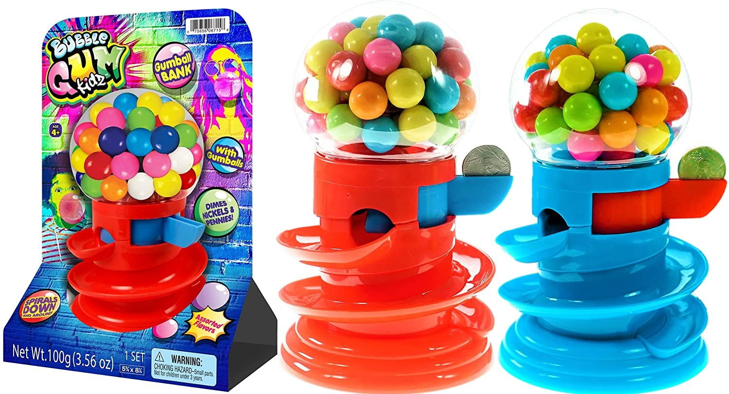 Gumball Vending Machine Gum Dispenser Toy Coin Bank 80g Bubble Gum Included 
