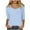 Light Blue, variant on Plus Size Tops for Women 3/4 Sleeve O Neck Solid Color Pullover Tops Comfortable Loose Spring Tops for Women,Light Blue,S