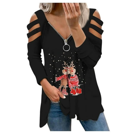 

Women s Long Sleeve Crewneck Sweatshirts Casual Loose Pullover Tops Cute Cat Santa Graphic Tshirt Blouse Fall Clothes Corset Tops Ladies Sexy Fall Winter Going Out Y2k Tunic Tees Blouses