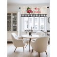 thumbnail image 2 of Merry Christmas Red Truck Valances for Windows, Snowflakes Xmas Tree Black Plaid Light Filtering Window Treatment Valances, Rod Pocket Small Curtains for Kitchen/Bathroom, 42"x18", 2 of 9