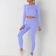 thumbnail image 4 of Idoravan Women Sets Clothing Ladies Seamless Hollow Yoga Long Sleeve Yoga Suit Sports Fitness Running Yoga Set, 4 of 7
