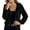 Black, variant on Womens Plush Jacket Cropped Zip Up Hooded Casual Coats Winter Fall Outerwear Warm Clothes with Pockets