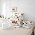 thumbnail image 6 of jejeloiu Kawaii Snail Turtle 7 Pieces Bedding Comforter Set,Rustic Mushroom Fuflower Full Bedding Set,White Brown Fitted Sheet Flat Sheet For Girls Kids,Super Cozy Room Decor Reversible, 6 of 8