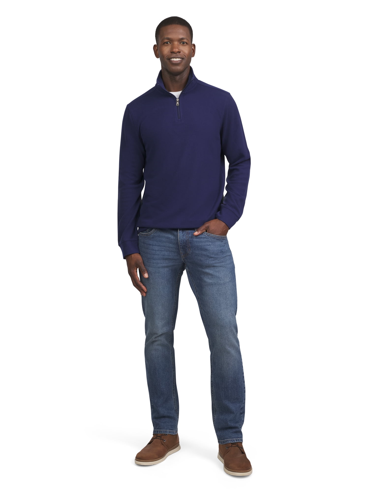 Chaps Men's & Big Men's Brushed Twill Quarter Zip, Sizes S-2XL