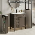 thumbnail image 2 of 30" Freestanding Bathroom Vanity with Ceramic Sink Top, Faucet, Classic Squared Legs, 2 of 9