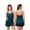Blue Green, variant on Satin Pajamas Set for Women Silk Cami Pjs Sets Soft Sleepwear V Neck Camisole Top and Shorts