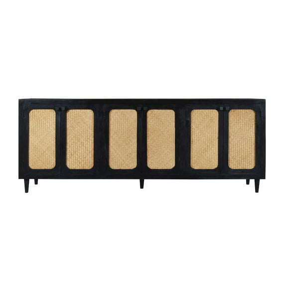 Navice 6 Woven Door Sideboard in Solid Wood with Black Finish