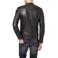 thumbnail image 3 of New Men's Genuine Lambskin Leather Jacket Black Motorcycle Biker Jacket A857, 3 of 4