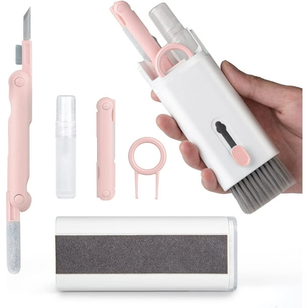 Rose-7 en 1 Kit de limpieza para teclado, kit de limpieza de PC, limpiador de teclado, cepillo de limpieza, limpiador de pantalla para teléfono/portátil/computadora/auriculares/cámara/cámara