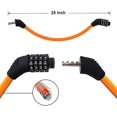 thumbnail image 2 of Candado de seguridad para bicicleta Sanwo, candado de cable con combinación reiniciable de 4 dígitos para bicicleta, 2 pies x 1/2 pulgada (naranja), 2 of 5